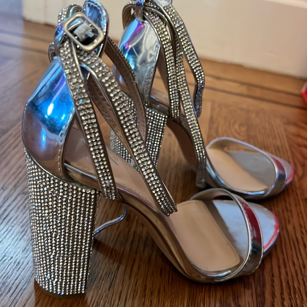 Crystal windsor rhinestone block heels